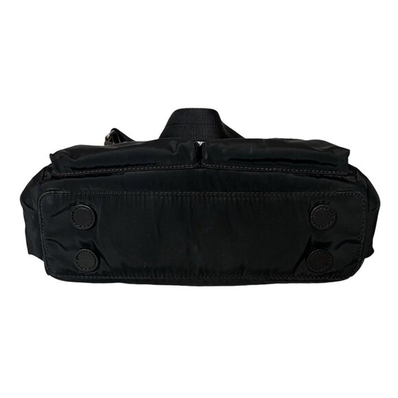 Brighton Crossbody Bag Black Nylon Brown Croc Patent Leather Pockets - Picture 11 of 16